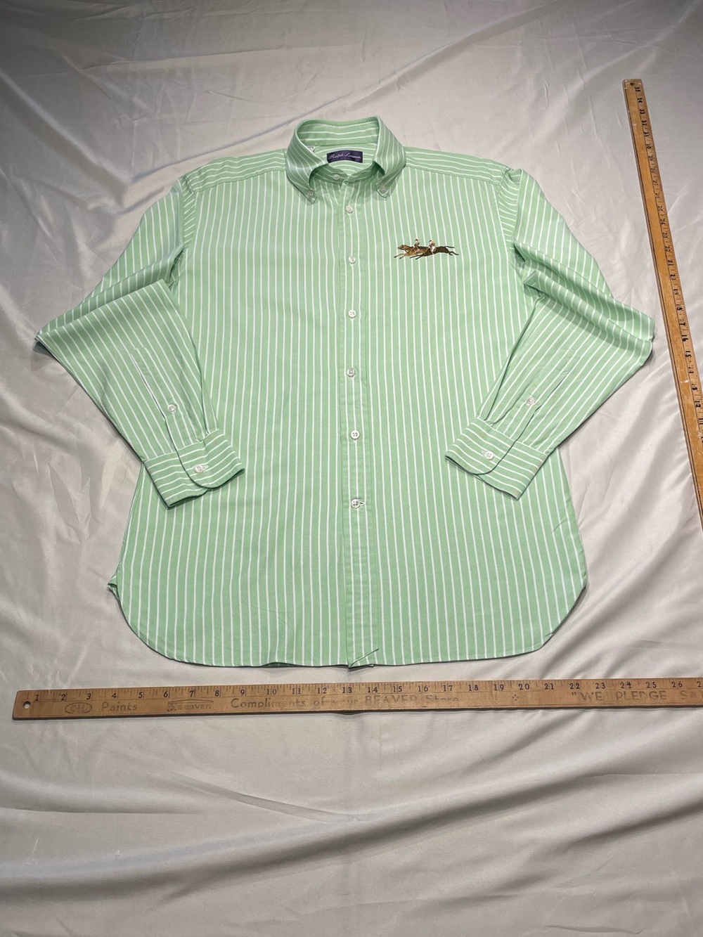 Ralph Lauren Purple Label size 15.5 OCBD made in Italy (Equestrian Embroidery)